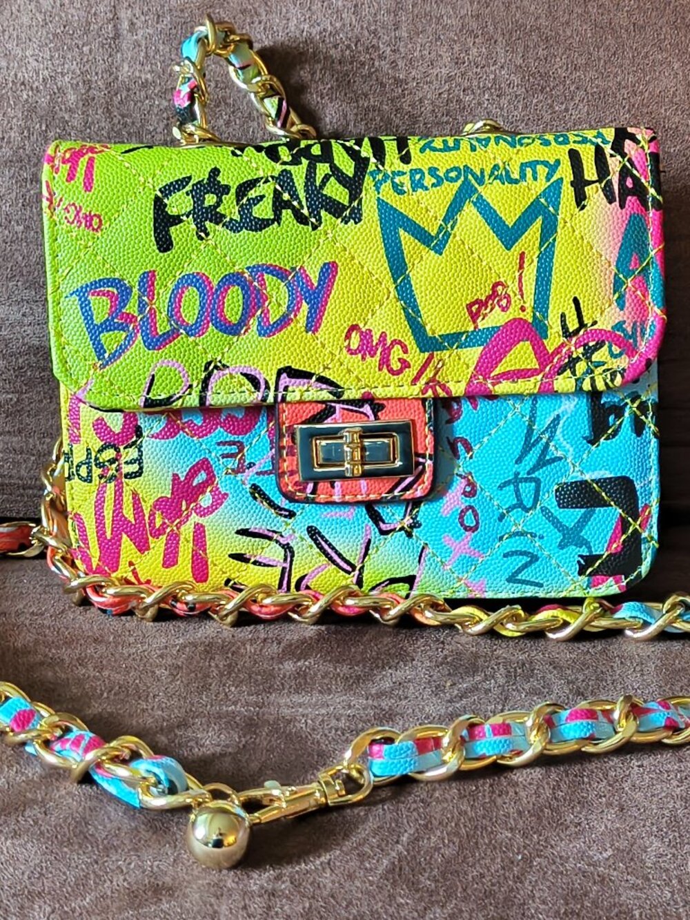 Graffiti Quilted Purse